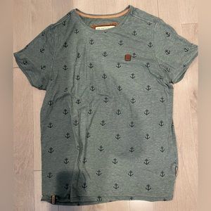 Naketano XL green shirt with blue anchors
